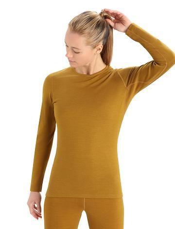 Women's Icebreaker Merino 260 Tech Long Sleeve Crewe Thermal Top Base Layers Clove | CA 1027EBCX